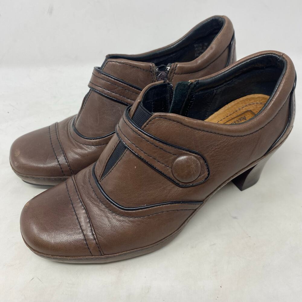 Clarks Artisan 85706 Zip Bootie Brown Leather Womens Size 7